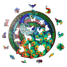 Load image into Gallery viewer, Mosaic Peacock Wooden Puzzle Pieces
