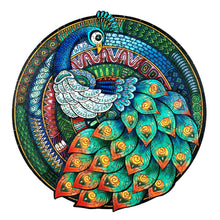 Load image into Gallery viewer, Mosaic Peacock Wooden Jigsaw Puzzle
