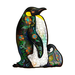 Penguin Mother with Son Wooden Jigsaw Puzzle