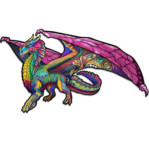 Purple Color Dragon Wooden Jigsaw Puzzle