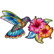 Load image into Gallery viewer, Vibrant Hummingbird Wooden Jigsaw Puzzle
